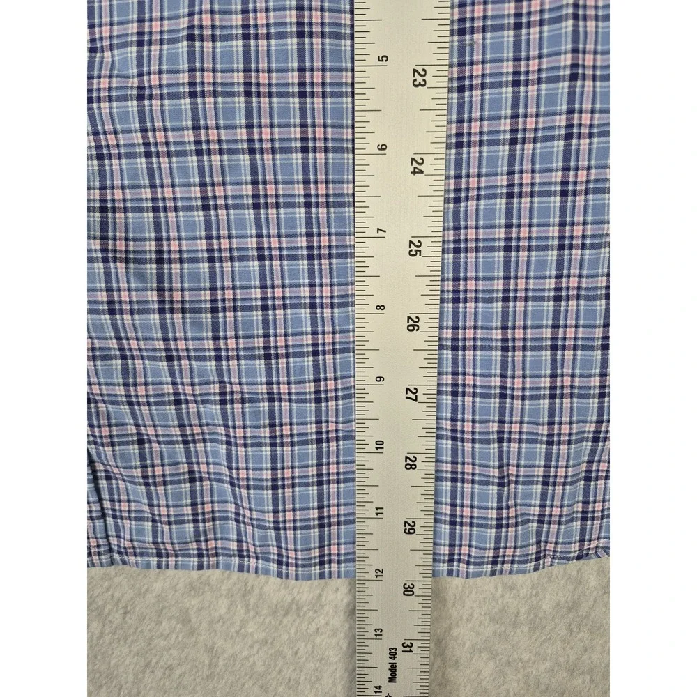 Ralph Lauren Men's Plaid Long Sleeve Shirt Size 16-32/33 Medium Blue Pink
